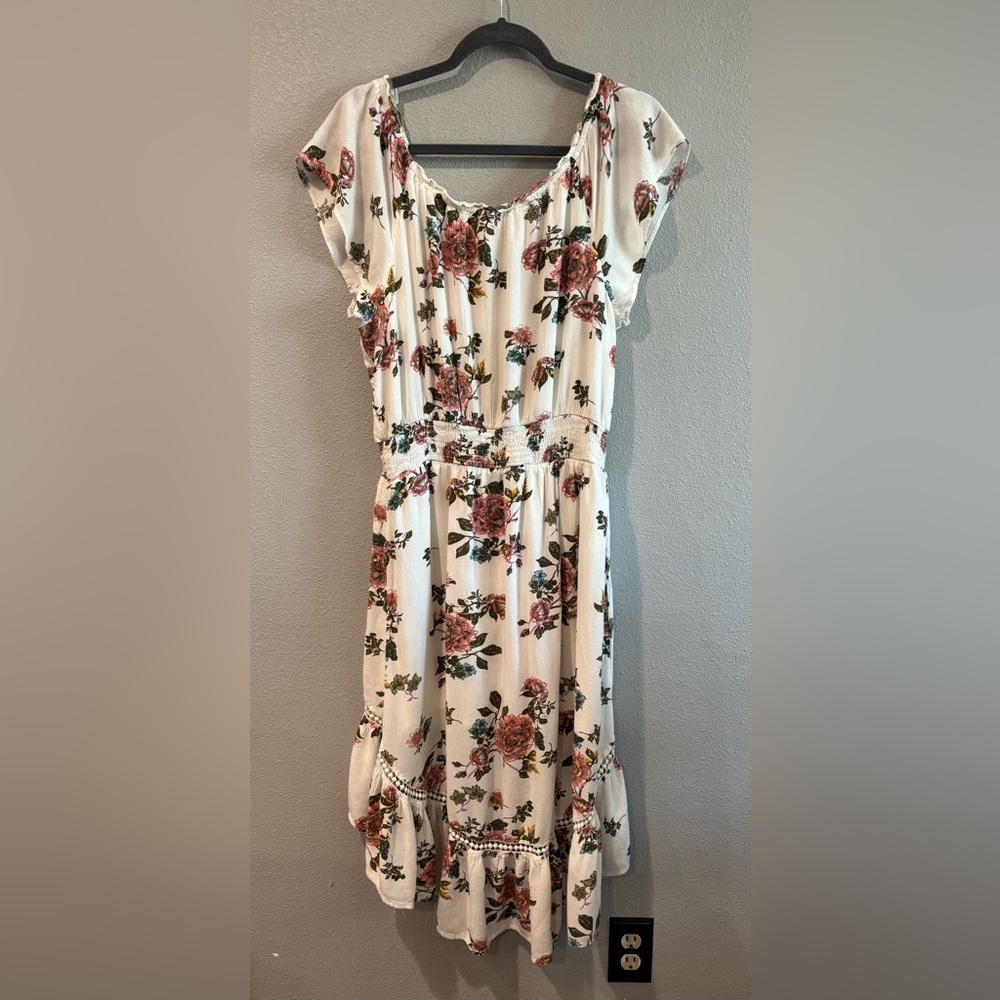American Rag Floral High Low Dress in Cream and Pink - Picture 3 of 3